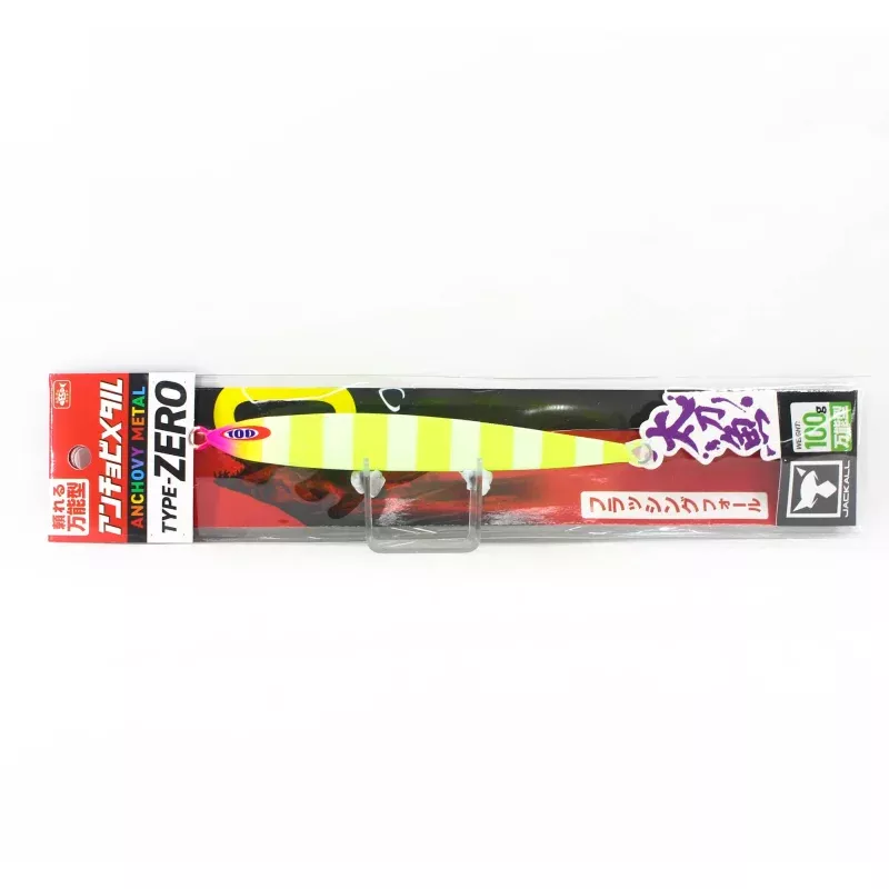 Jackall Metal Jig Anchovy Type 0 Flush Fall 100g Chart Glow Stripe (7530)