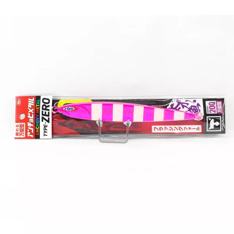 Jackall Metal Jig Anchovy Type 0 Flush Fall 200g Pink Glow Stripe (8489)
