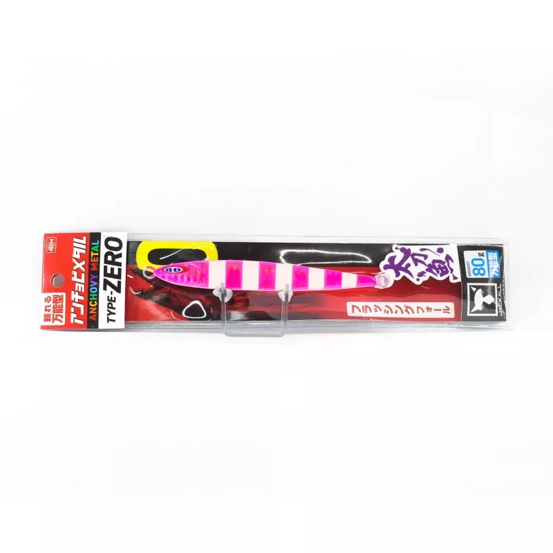 Jackall Metal Jig Anchovy Type 0 Flush Fall 80g Pink Glow Stripe (8083)