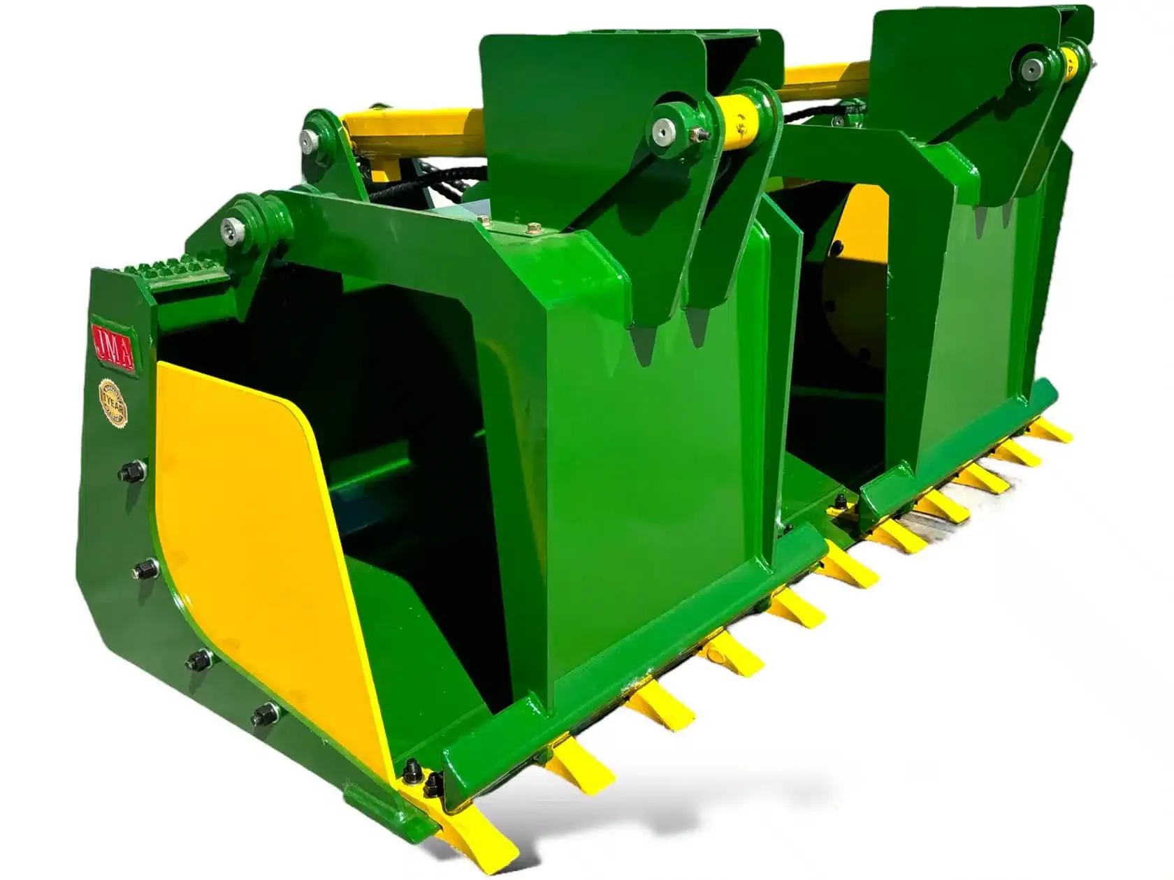 JMA Attachments Heavy Duty Grapple Bucket With Teeth | Grapple Bucket Width 72″ inches | For Skid Steers