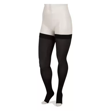 JUZO Basic Compression 20-30 mmHg Open Toe Short Silicone Thigh High Stockings