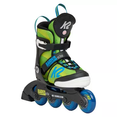 K2 SKATES Youth Raider Beam Green/Blue Adjustable Inline Skates (I230200601)