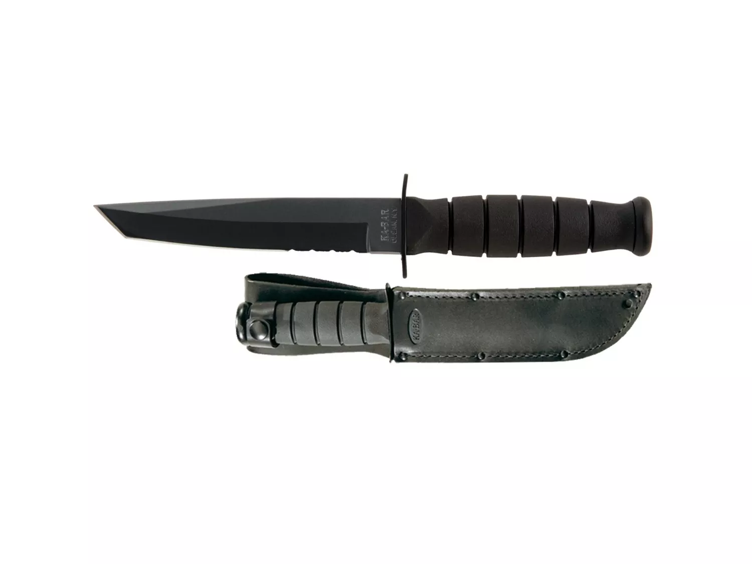 Ka-Bar Short Fixed 5.25 in Black Blade Kraton Handle