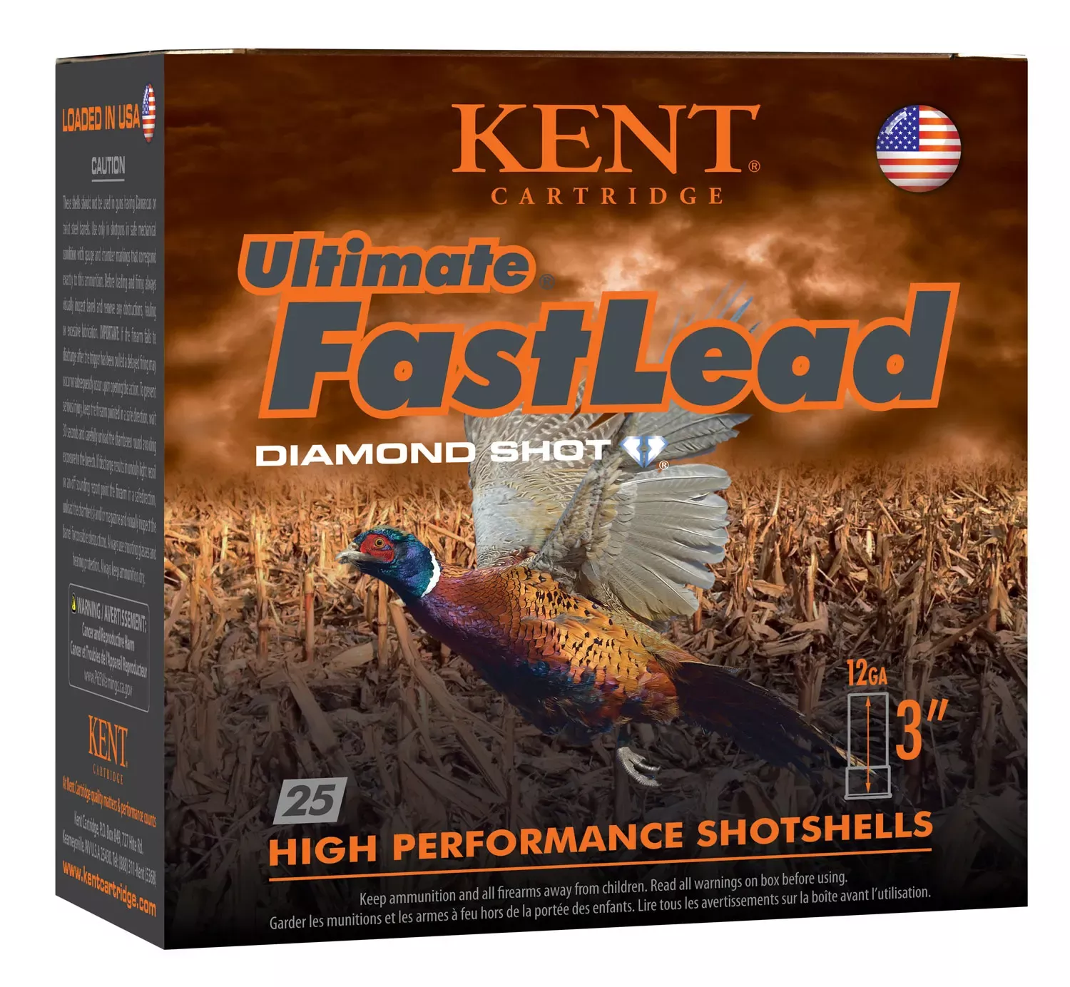 Kent Ultimate Fast Lead 12ga 3″ 1-3/4oz #6 Diamond Shot 25 Shells Per Box
