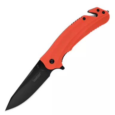 Kersaw Barricade Folding Assisted Opener Drop Point 3.5" Orange