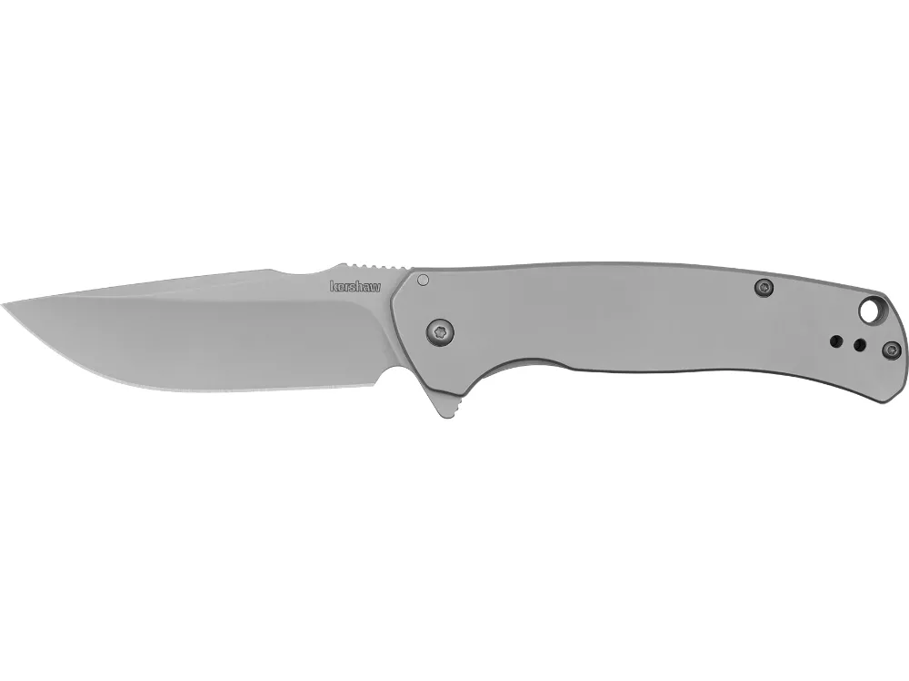 Kershaw 3.3″ 8Cr13MoV Drop Point Blade Bead Blasted SS Handle
