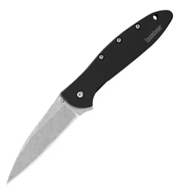 Kershaw Leek Assisted Open Folding Knife 3" Black Stone Wash