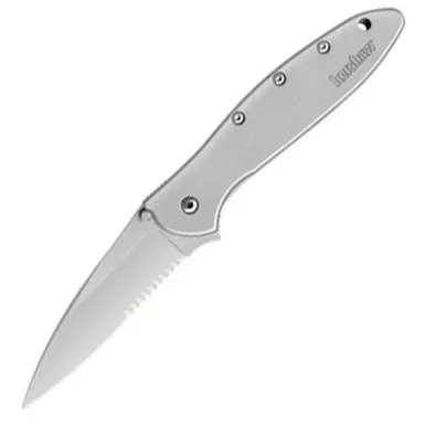 Kershaw Leek Folding Assist Open Knife Serrated Drop Point 3″ Stainless