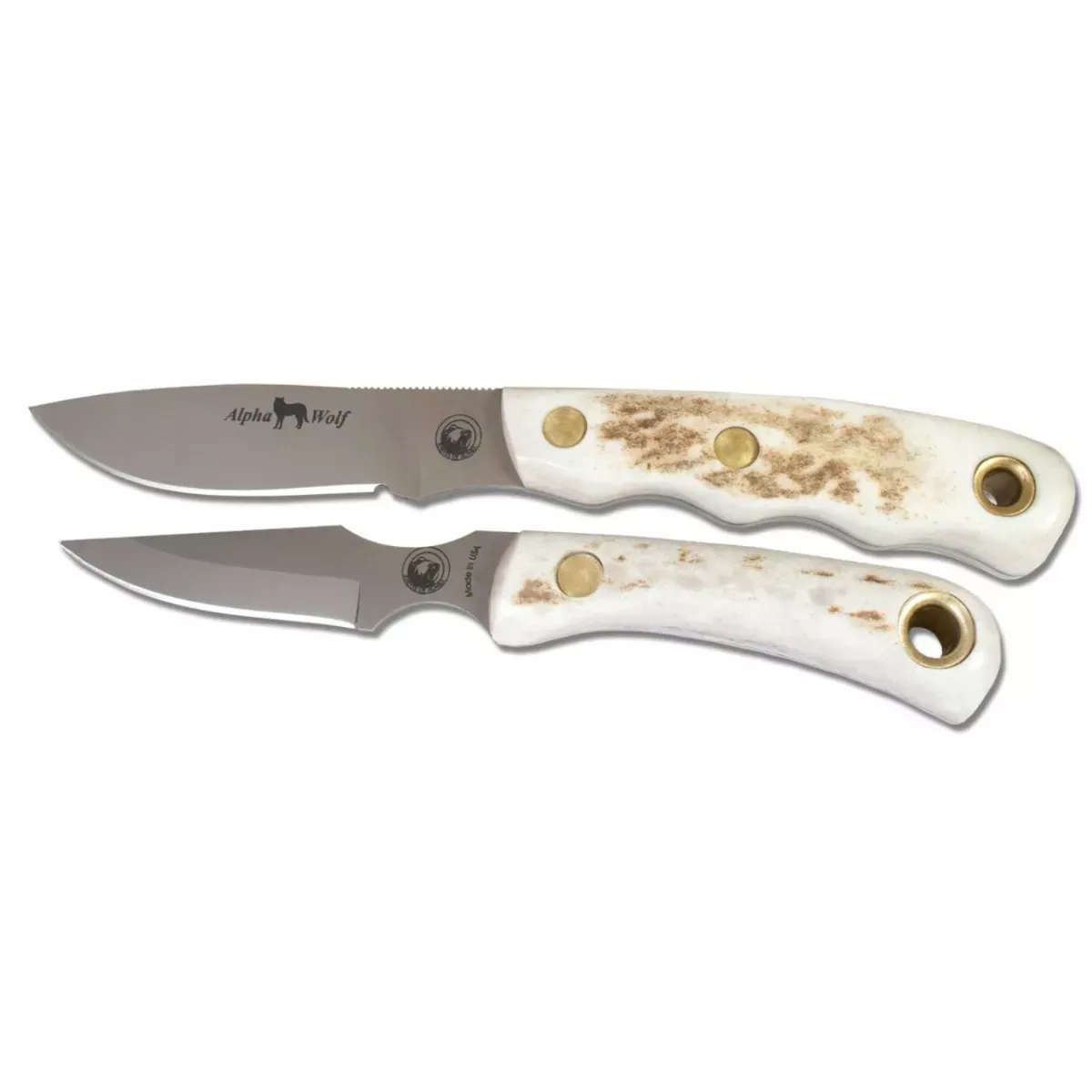 Knives of Alaska Alpha Wolf D2-Cub Combo Stag