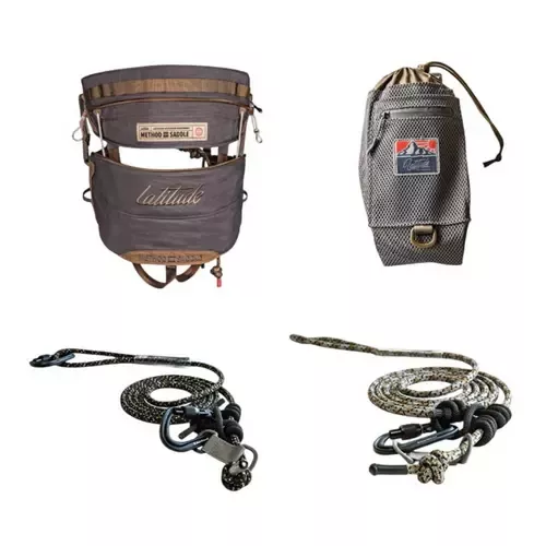 Latitude Outdoors Method 3 Regular Saddle Starter Kit | Two-Panel Tree Saddle SSK-M3-REG-SK