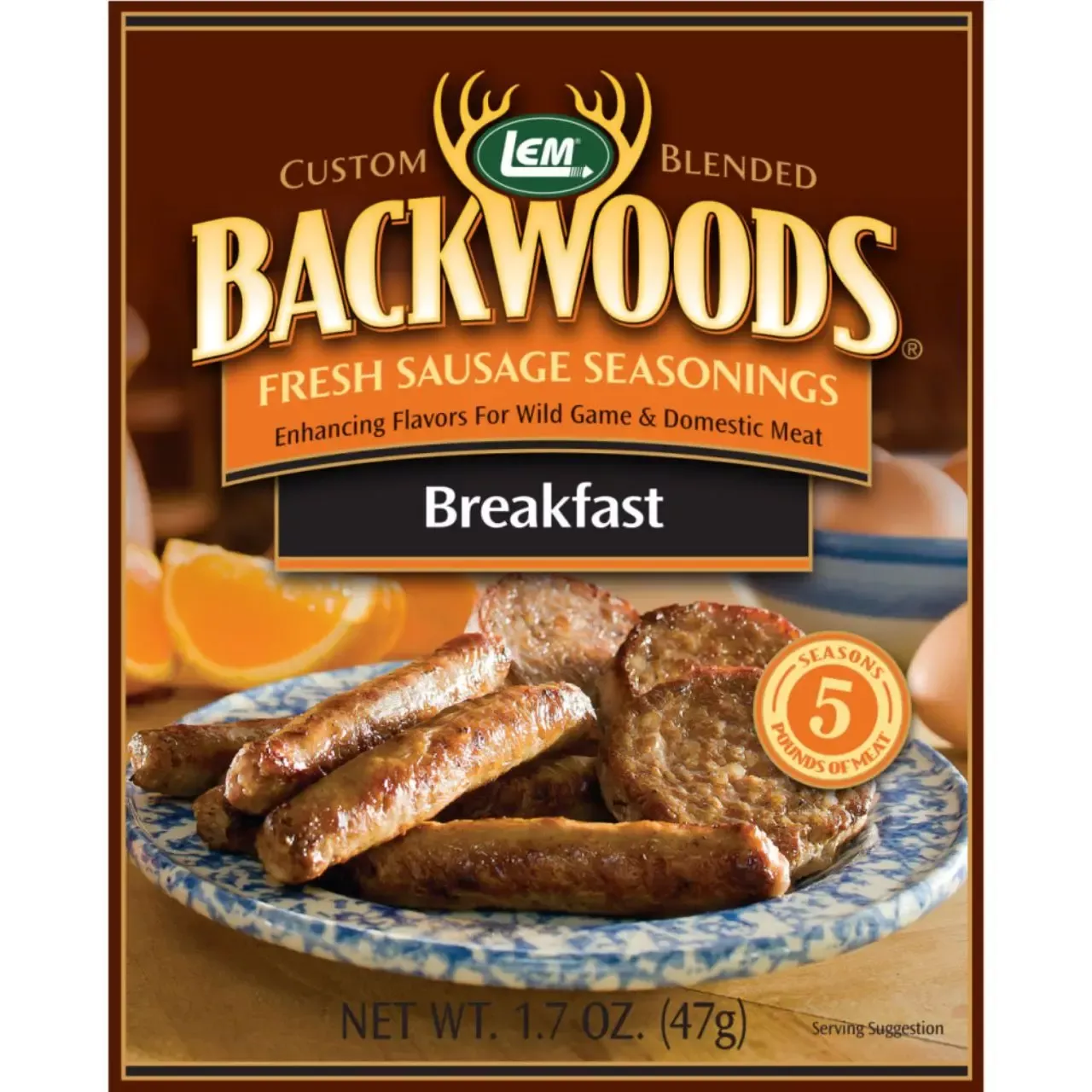 LEM Backwoods Breakfast Fresh Sausage Seasoning for 5 Lbs.
