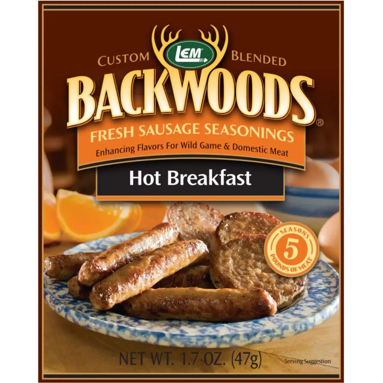 LEM Backwoods Hot Breakfast Fresh Sausage Seasoning for 3 Lbs.