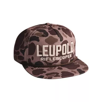 Leupold 186786 Leupold Riflescope Retro Roper Flat Bill Hat, Duck Camo, OSFA