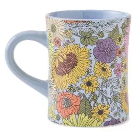 Life is Good Diner Mug Sunshine Floral – Glacier Blue