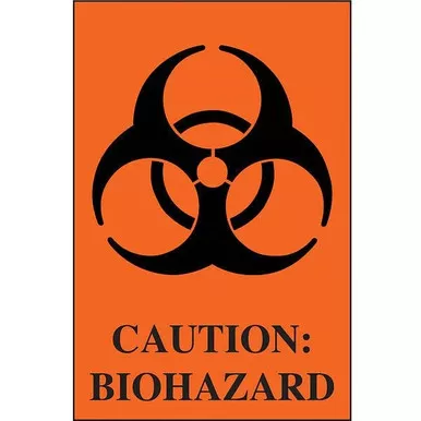 Lightning Powder 3-5512 Caution: Biohazard Labels, 2.5" x 4" (250 Pack)