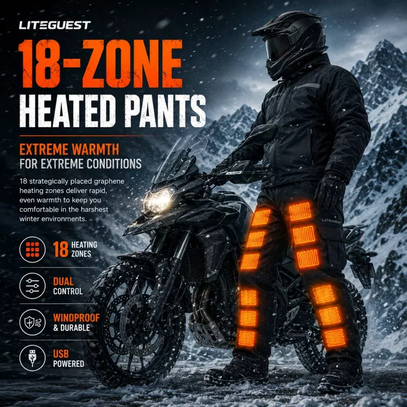 LITEGUEST 18-Zone Heated Pants | Extreme Cold Riding & Skiing