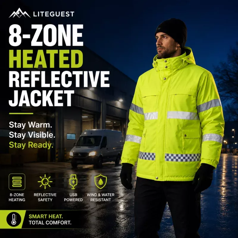 LITEGUEST 8-Zone Heated Reflective Jacket | Outdoor Utility Coat