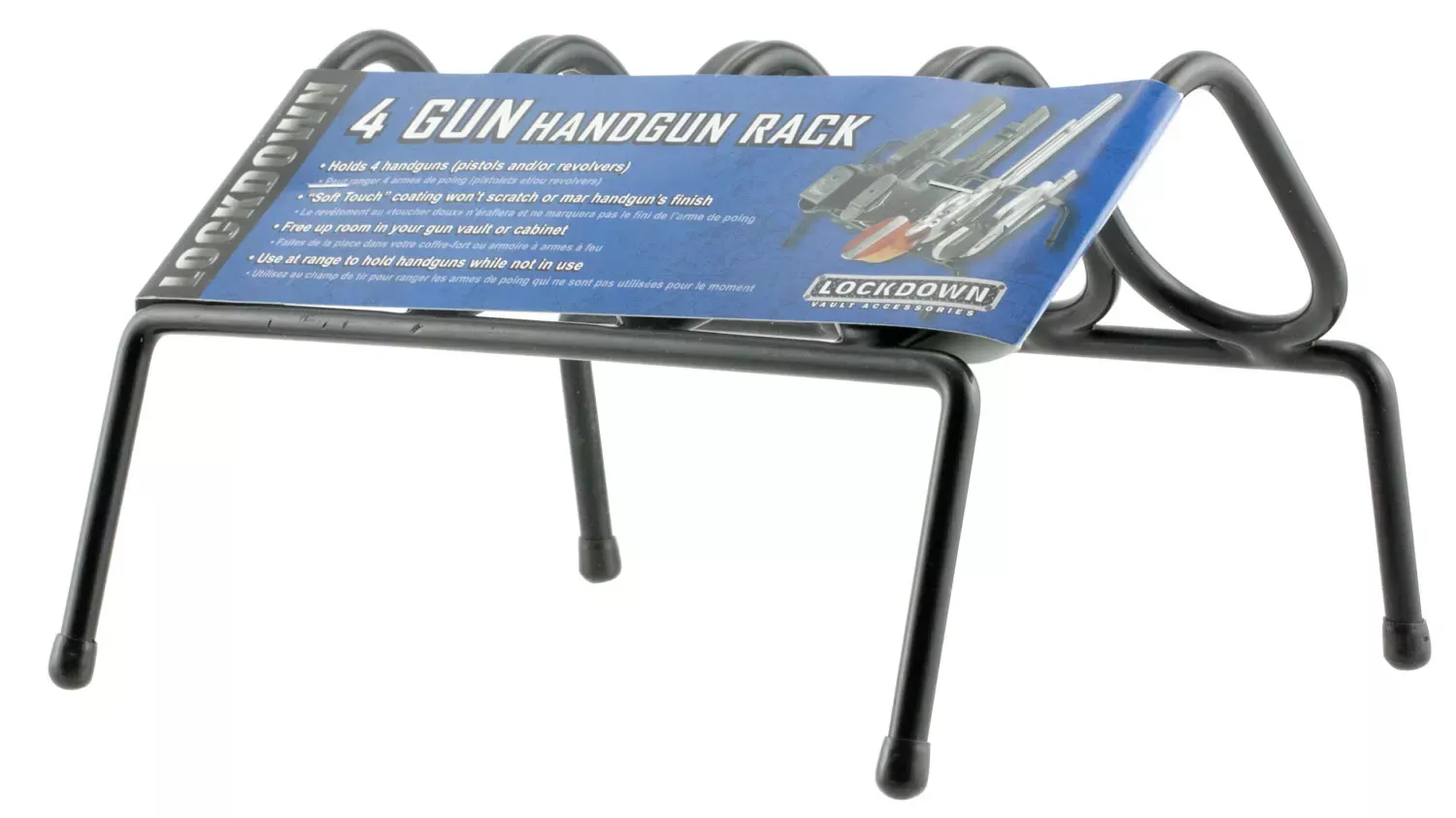 Lockdown Handgun Rack 4 Guns Metal Black