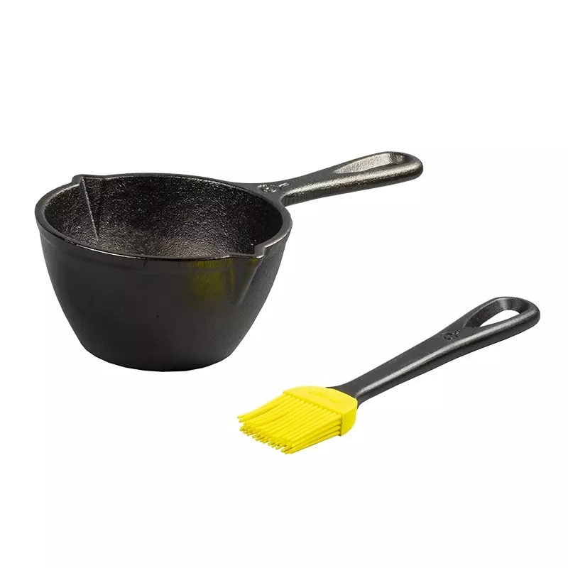 Lodge Logic Cast Iron Melting Pot and Silicone Brush #LMPB21
