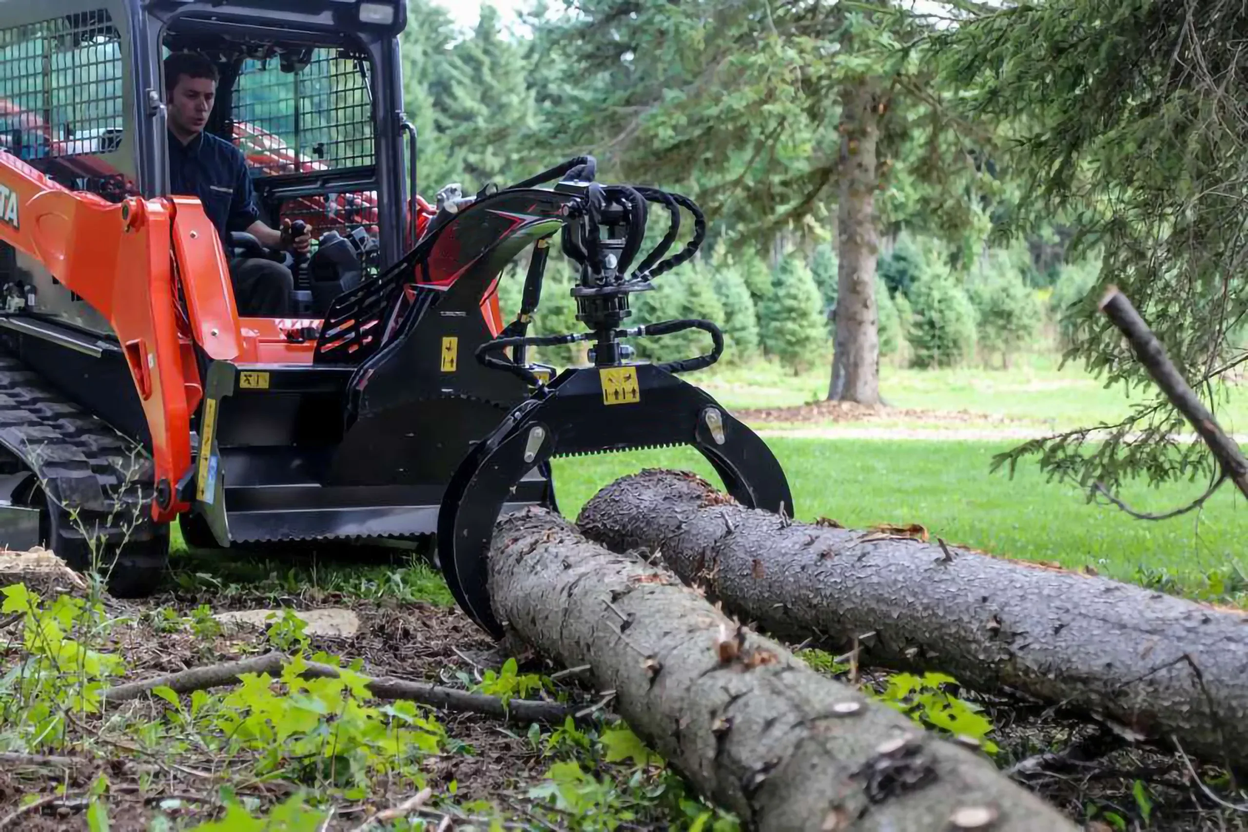 Loflin Fabrication Log Grapple | Manual & Hydraulic Rotating | Heavy-Duty Claw System | For Skid Steers