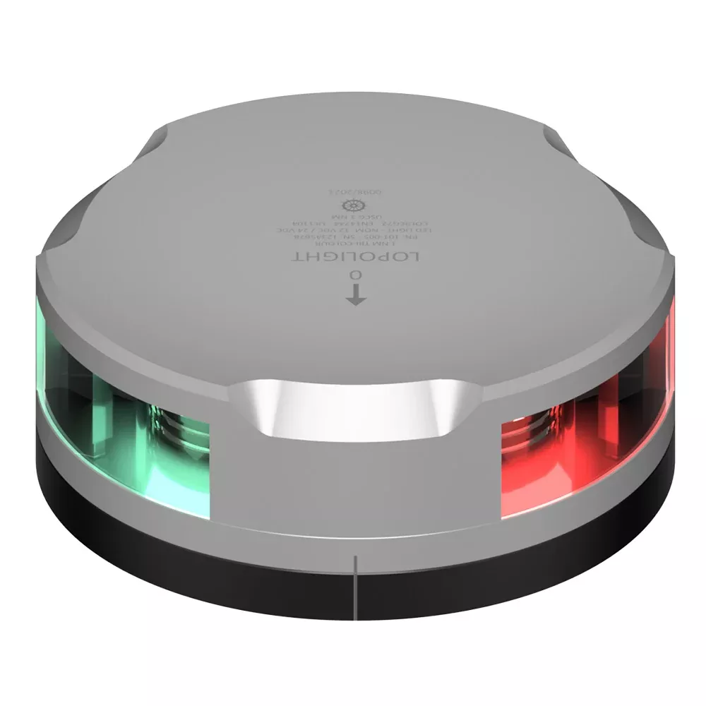 Lopolight Tri-Color Nav Light – 1NM – Silver Housing w/FB Base [101-005-FB]