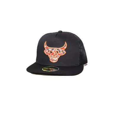 LOST CALF Azteca Black Flat Cap (LC00039)