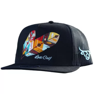 LOST CALF Tribe Black Flat Cap (LCF00098)