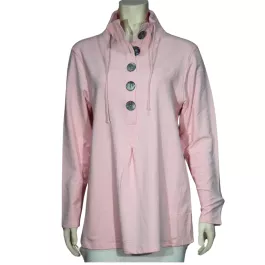 Lulu-B Women's 5 Button High Neck Shirt