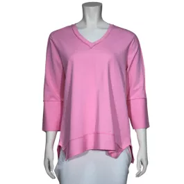 Lulu-B Women’s V-Neck Button Back Shirt