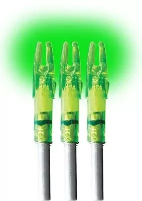 Lumenok Lighted Nocks Green Gold Tip 3 Pk.