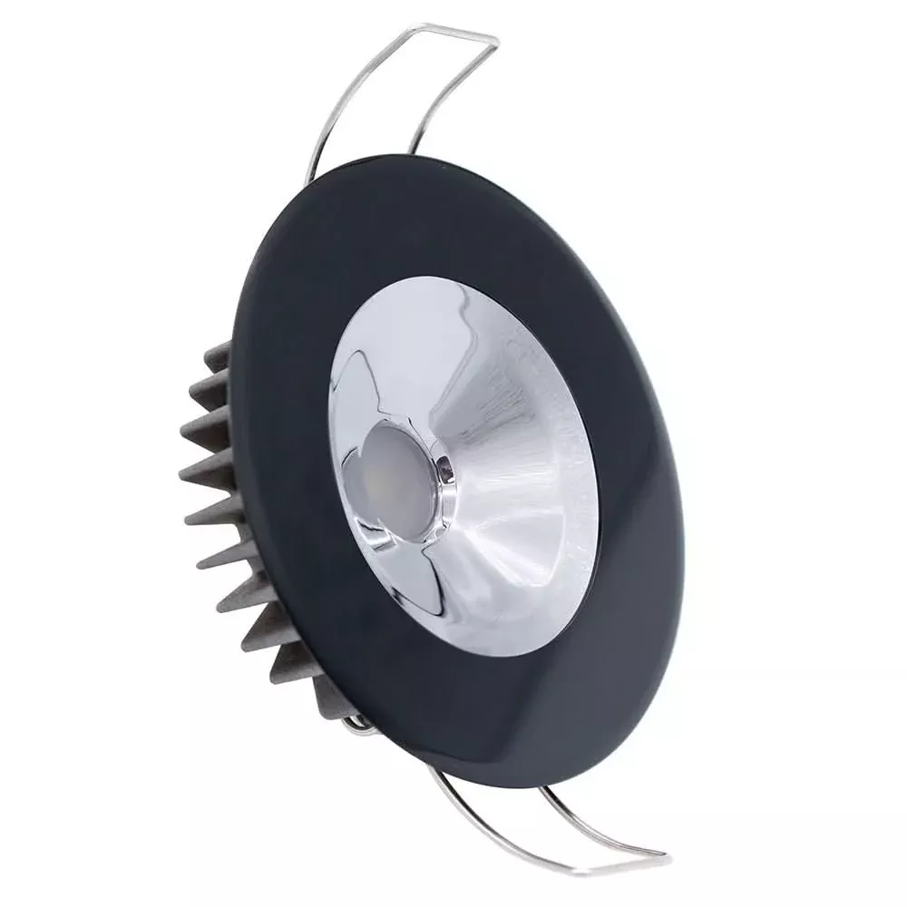 Lumitec Illusion Flush Mount LED Down Light – Warm White – Dimming – Black Housing – Chrome Reflector