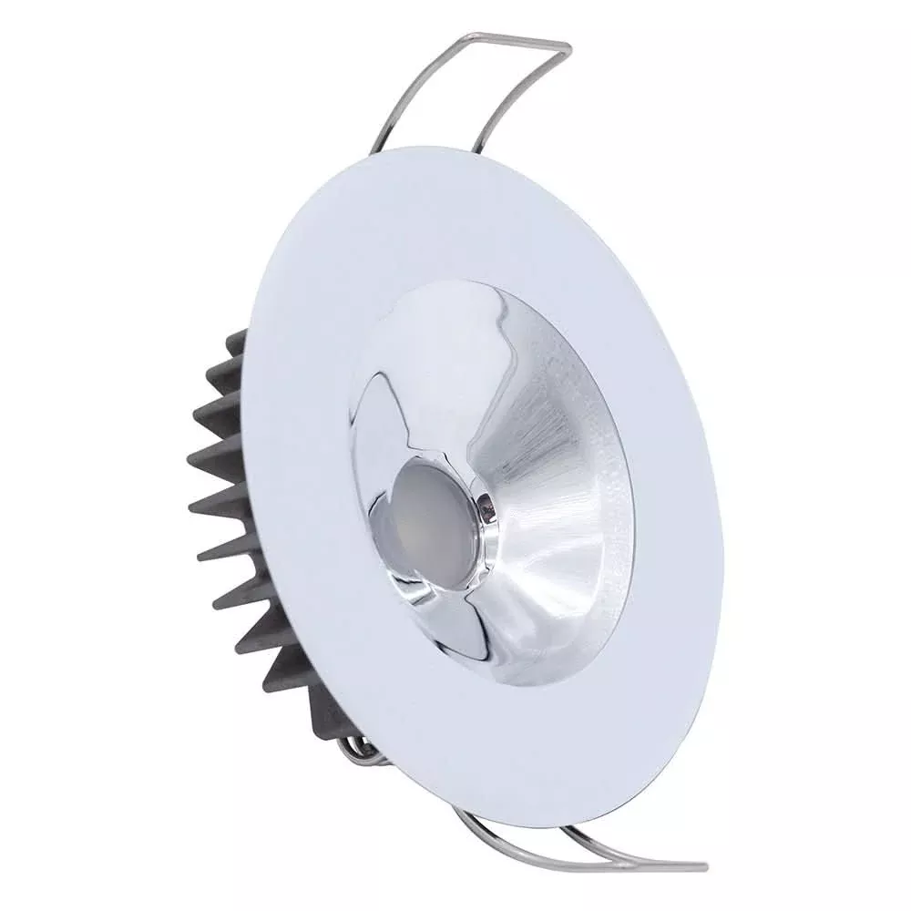 Lumitec Illusion Flush Mount LED Down Light – Warm White – Dimming – White Housing – Chrome Reflector