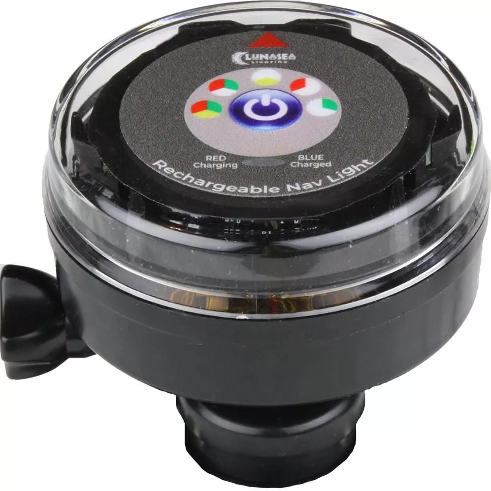 Lunasea Rechargeable Tri-Color Portable Navigation Light (No Mount) – Black