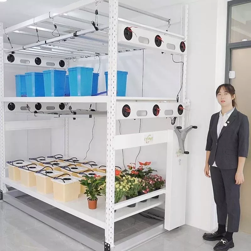 Lyine Ebb & Flow Vertical Grow Rack System – 2×4 Flood Tray Mobile Hydroponic Grow Table