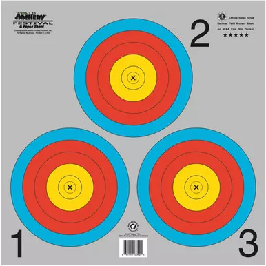 Maple Leaf Press FT-3x40G NFAA Indoor Vegas 3-Spot Target, Red, 25 Pack