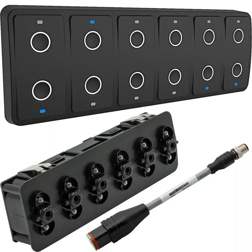 Maretron CKM12 Keypad with NMEA 2000 Adapter Cable – Customizable Marine Control Panel – A3802-1