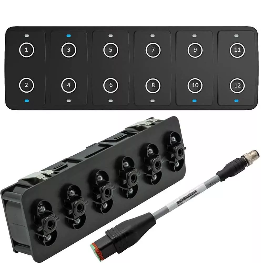 Maretron CKM12 Keypad with NMEA 2000 Adapter Cable – Horizontal Mount, IP69K Sealing – A3802-2