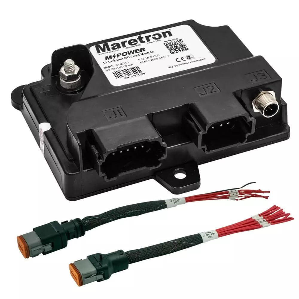 Maretron MPower 12 Channel DC Load Module NMEA 2000 with 12-inch Pigtail Adapter Cable (Part Number: CLMD12-R) - CLMD12-R
