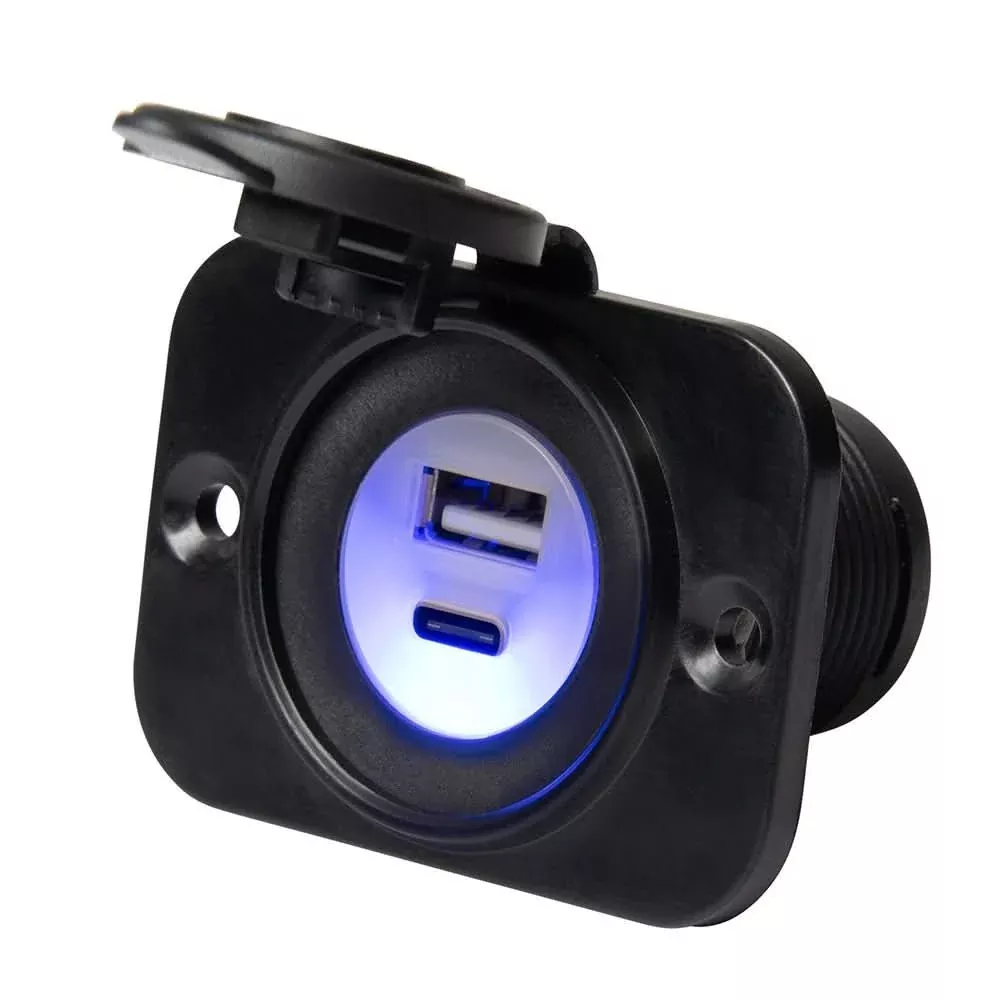 Marinco Sealink Dual USB-A/C Combo Charger – 12VDUSBAC – 12VDUSBAC