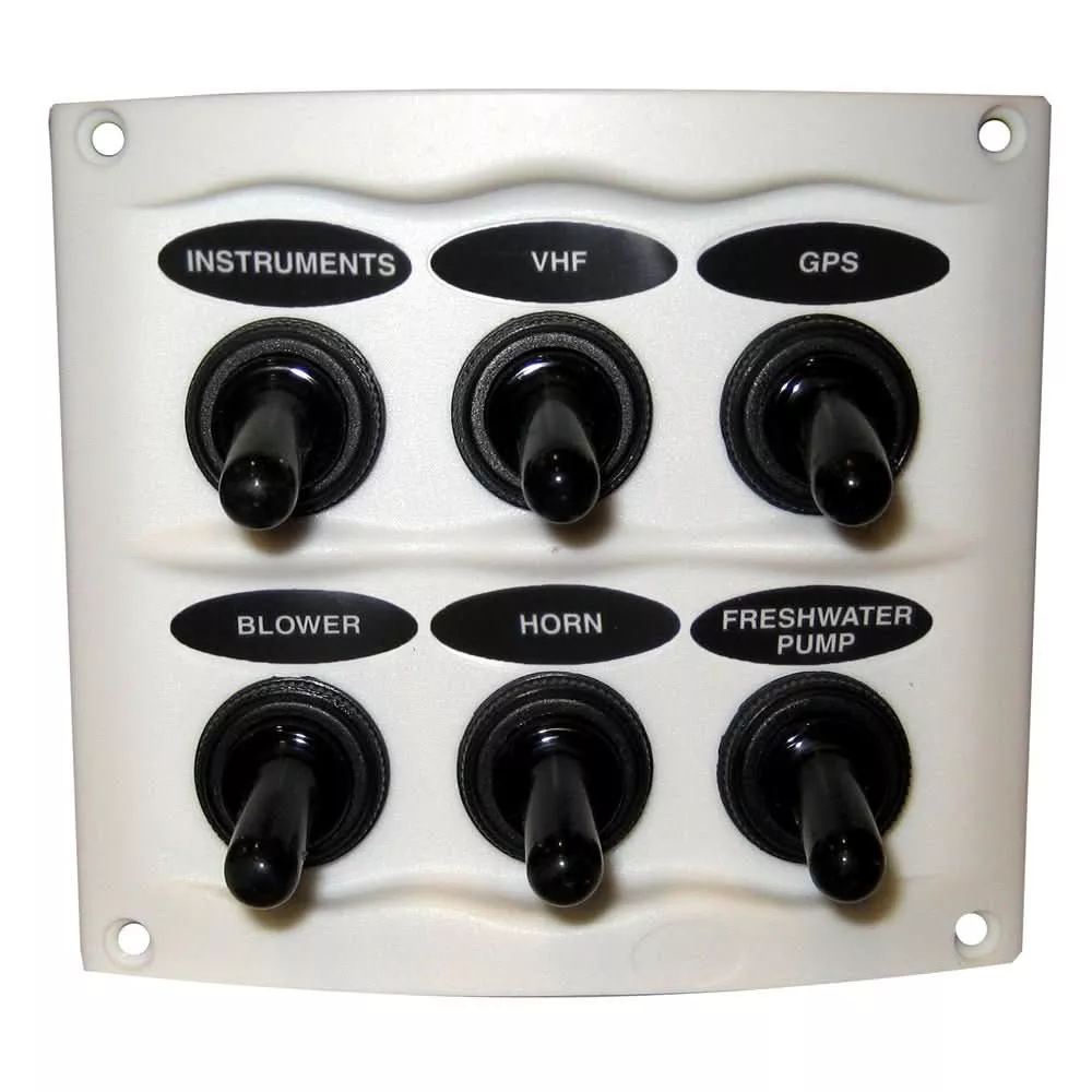Marinco Waterproof Panel – 6 Switches – White – 900-6WPW