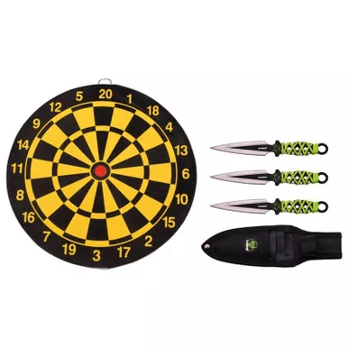 Master Cutlery Throwing Knives - Set of 3 with Target Board