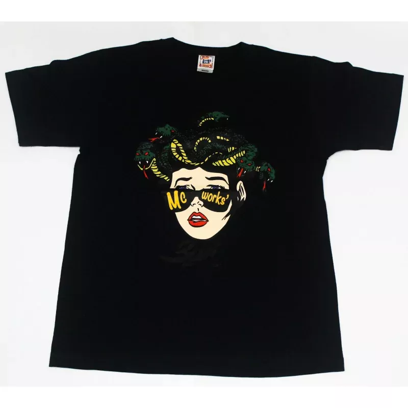 MC Works T Shirt Short Sleeve Snake Head Navy Size M (1145)