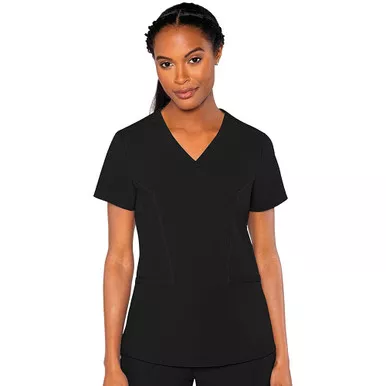 MED COUTURE Women Peaches Double V Neck Top