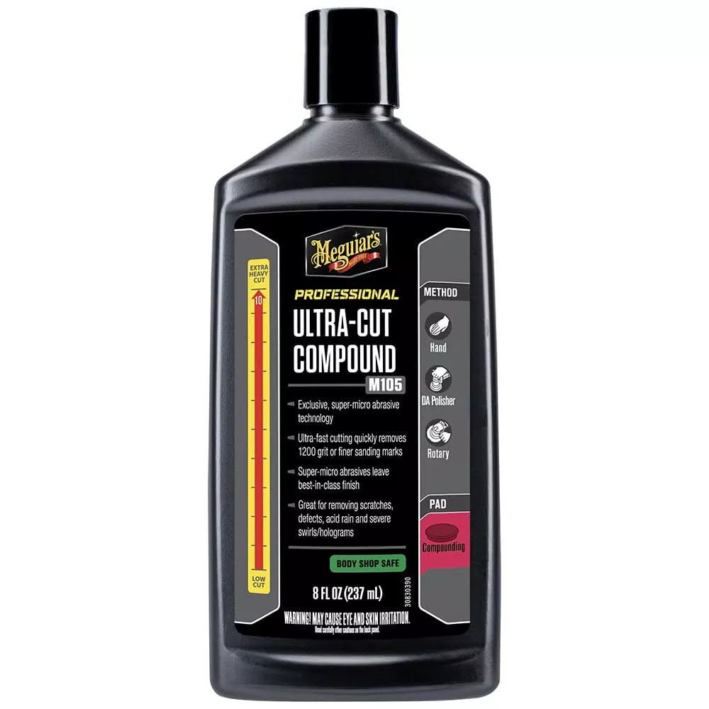 Meguiar’s Professional Ultra-Cut Compound 8oz – High-Performance Scratch and Defect Remover – M10508