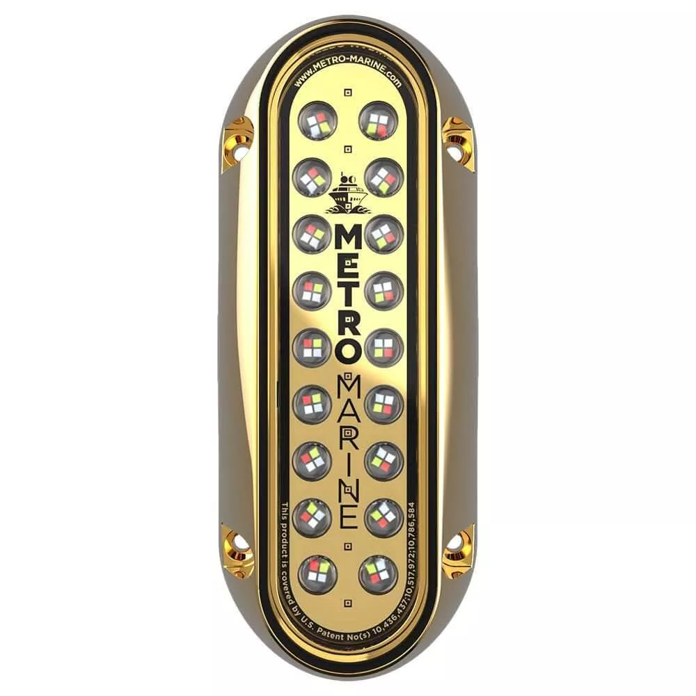 Metro Marine High-Output Elongated Vertical Mount Light w/Intelligent Full Spectrum LEDs – RGBW, 45 Beam [F-BME1-V-FS-45]