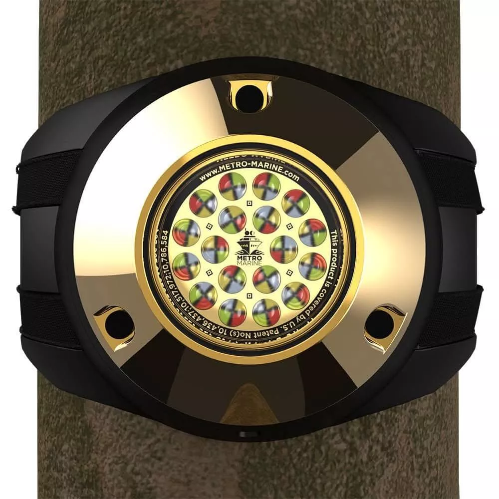 Metro Marine High-Output Piling Mount Underwater Light w/Intelligent Full Spectrum LED’s – RGBW, 45° Beam – F-PMR1-FS-45