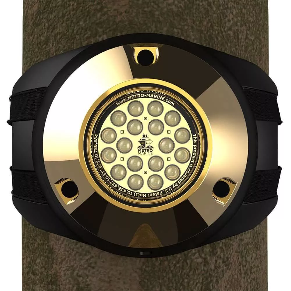 Metro Marine High-Output Piling Mount Underwater Light w/Intelligent Monochromatic LED’s – Aqua, 45° Beam – F-PMR1-A3-45