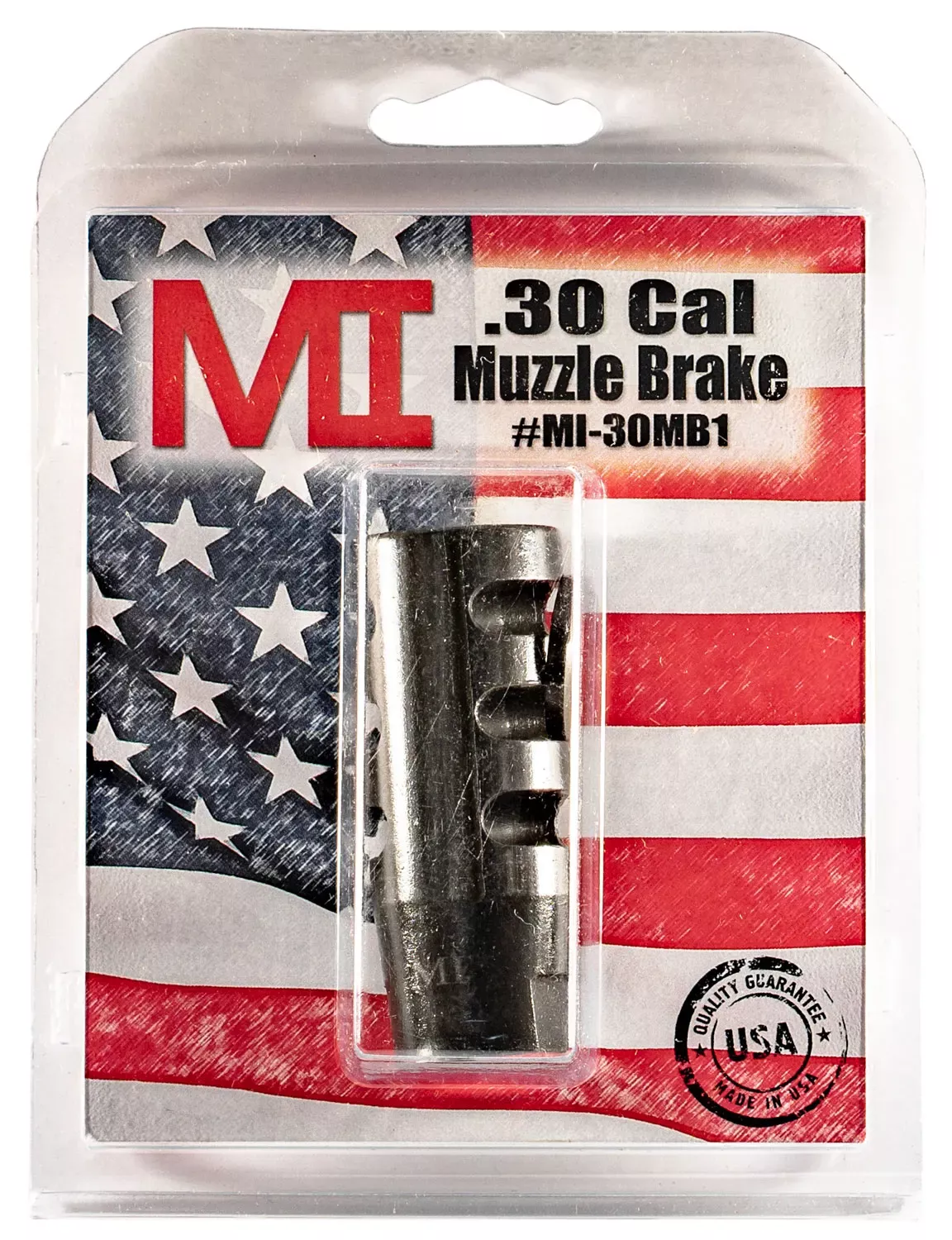 Midwest Industries Muzzle BrakeBlack Phosphate Steel with 5/8"-24 tpi Threads for 30 Cal AR-Platform