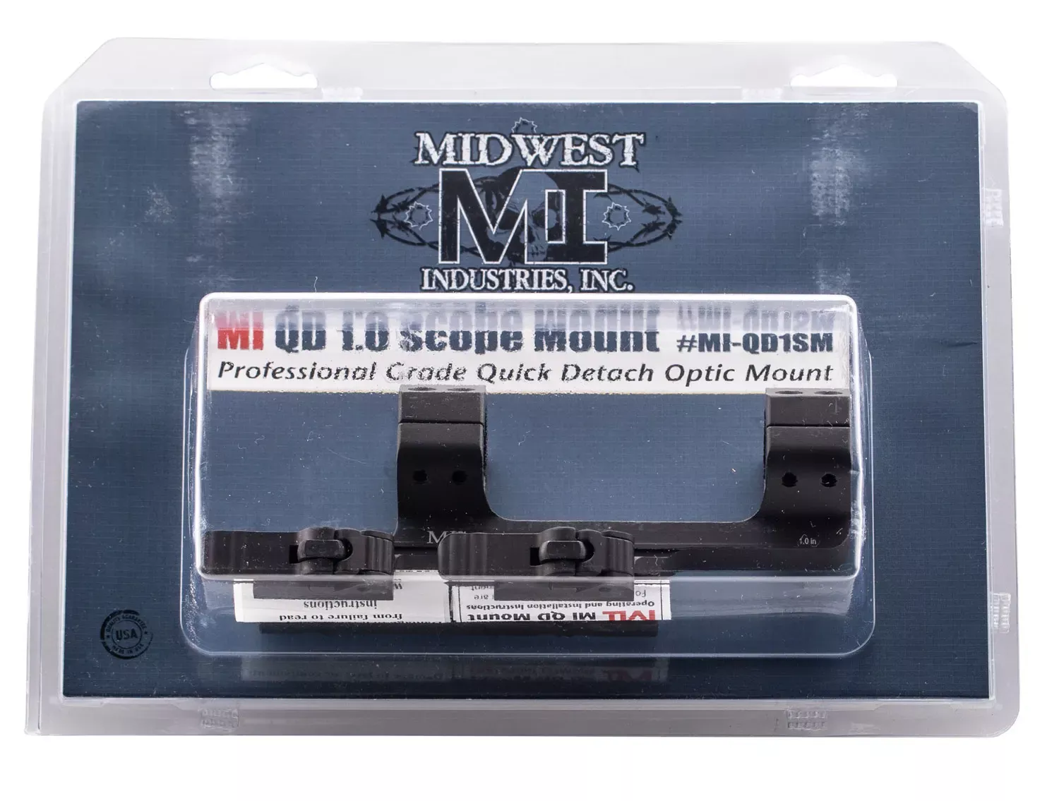 Midwest Industries QD Offset MountBlack Hardcoat Anodized Any w/Rail Quick Detach 1″ Tube Standard/Offset Picatinny Rail Mount Aluminum