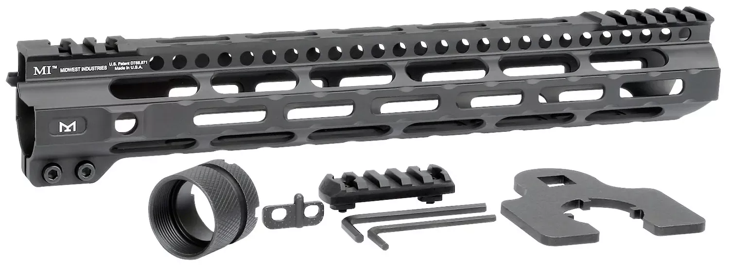 Midwest IndustriesUltralightAR-15 Black Hardcoat Anodized Aluminum/Polymer 12.625" Picatinny/M-LOK